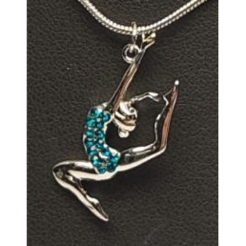 Gymnast-Anhnger mit Strass Turquoise 2904