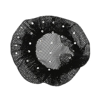 Haarnetz Schwarz mit kleinen Strasssteinen - Trendy Accessoires, 10cm 2908